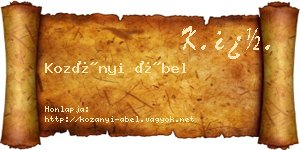 Kozányi Ábel névjegykártya