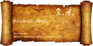 Kozányi Ábel névjegykártya